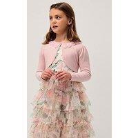 Monsoon Girls Ottilie Pearl Roses Cardigan - Pink