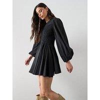 Allsaints Chia Dress - Black - Brown