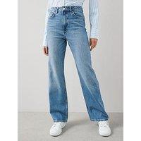 The Very Collection Wide Leg Jeans With Stretch - Mid Wash