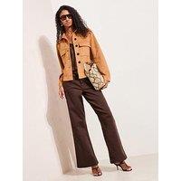 Friends Like These Faux Suede Boxy Jacket - Brown