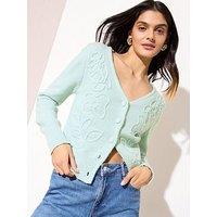Friends Like These Cornelli V Neck Knitted Cardigan - Green