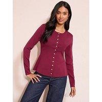 Friends Like These Collarless Button Through Top - Red