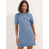 Friends Like These A Line Mini Dress Texture - Blue