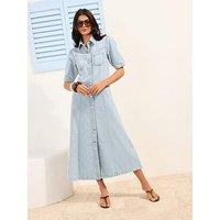 Friends Like These Denim Shirt Dress - Blue