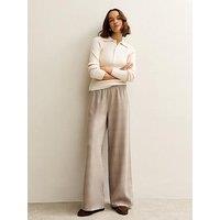 New Look Side Stripe Wide Leg Trouser - Light Brown