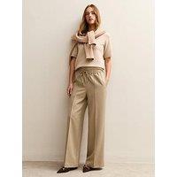 New Look Wide Leg Drawstring Trousers - Camel