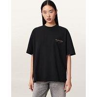 Allsaints Underground Etta T-Shirt - Black/Cow Print