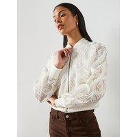 Allsaints Jade Embelished Bomber - White