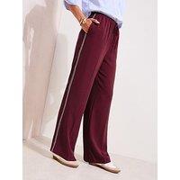 Friends Like These Crochet Side Trim Trouser - Burgundy