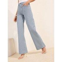 Friends Like These Stripe Everyday Wide Leg Jeans - Blue