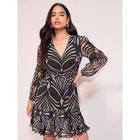 Friends Like These Chiffon Pleat Hem Mini Dress - Black