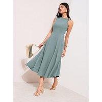 Friends Like These Seam Detail Hardware Midi Dress - Green