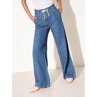Friends Like These Elasticated Wide Leg Trouser - Blue