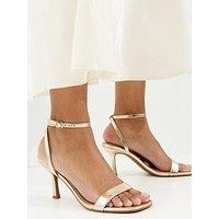 New Look Gold Faux Leather Single Strap Stiletto Sandals