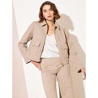 Friends Like These Short Zip Thru Cosy Coat - Grey