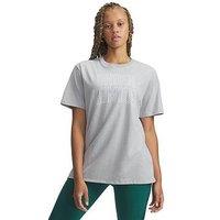 Under Armour Womens Rival Knit Oversized Short Sleeve T-Shirt - Grey
