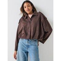 Jdy Nia Faux Suede Jacket - Brown