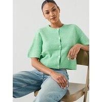 Pieces Pcsilly Short Sleeve Knit Cardigan - Sprucestone