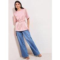 Friends Like These Covered Buckle Longline Top - Pink