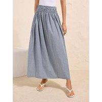 Friends Like These Shirred Waist Maxi Skirt - Blue