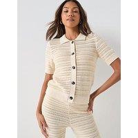 Vero Moda Hayley Polo Neck Cardigan - Cream