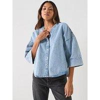 Vero Moda Valeria 3/4 Sleeve Shirt - Blue