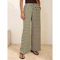 Friends Like These Mono Geo Crinkle Trouser - Black/White