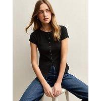 New Look Popper Through Top - Black