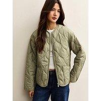 New Look Quilted Padded Jacket - Light Khaki