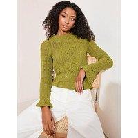 Friends Like These Stitched Flare Sleeve Jumper - Green