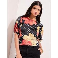 Friends Like These Ruched Puff Sleeve T-Shirt - Black