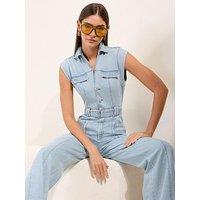 Friends Like These Wide Leg Utility Jumpsuit - Blue