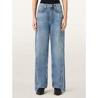 Allsaints Frankie Loose Fit Stud Denim Jeans - Blue
