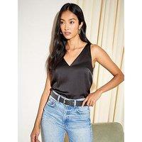 Friends Like These V Neck Shell Top - Black