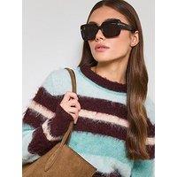 Tom Ford Leila Rectangular Sunglasses - Dark Havana