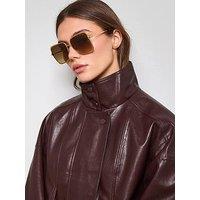 Tom Ford Tara Geometric Sunglasses - Shiny Deep Gold