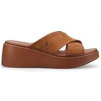 Hush Puppies Bobbi Wedge Sandal-Tan Nubuck