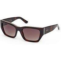 Guess Rectangular Sunglasses - Dark Havana