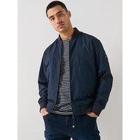 Tommy Hilfiger Relaxed Fit Softshell Bomber Jacket - Navy Blue