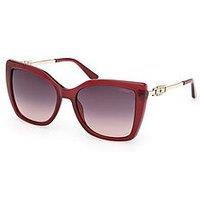 Guess Square Sunglasses - Shiny Bordeaux