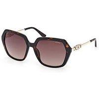Guess Geometric Sunglasses - Dark Havana