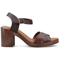 Hush Puppies Georgia Heeled Sandal-Chocolate Snake