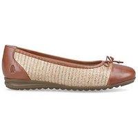 Hush Puppies Laurie Toe Cap Ballerina-Woven Tan