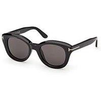Tom Ford Nika-02 Round Sunglasses - Shiny Black