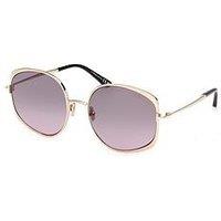 Tom Ford Abbey Round Sunglasses - Shiny Rose Gold