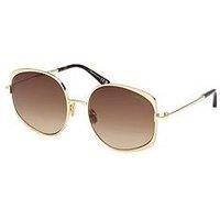 Tom Ford Abbey-02 Round Sunglasses - Shiny Deep Gold