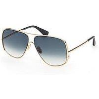 Max Mara Pilot Metal Sunglasses - Shiny Deep Gold