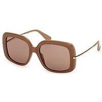 Max Mara Round Acetate Sunglasses - Matte & Light Brown