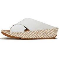 Fitflop Lulu Lux Graphic-Weave Leather Cross Slides