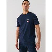 Tommy Hilfiger Short Sleeve Crew Neck Logo T-Shirt - Beige